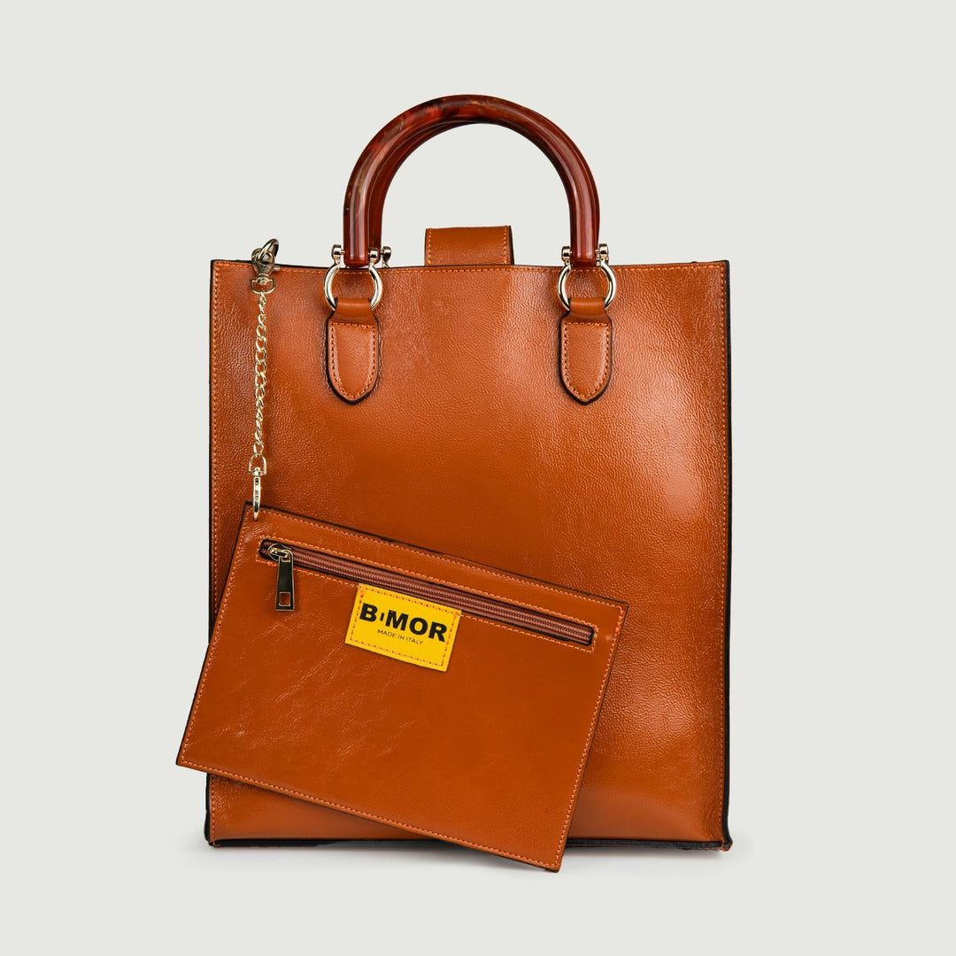 CARTELLA IN PELLE NAPLAK CUOIO CON MANICI IN RESINA "EMPIRE"