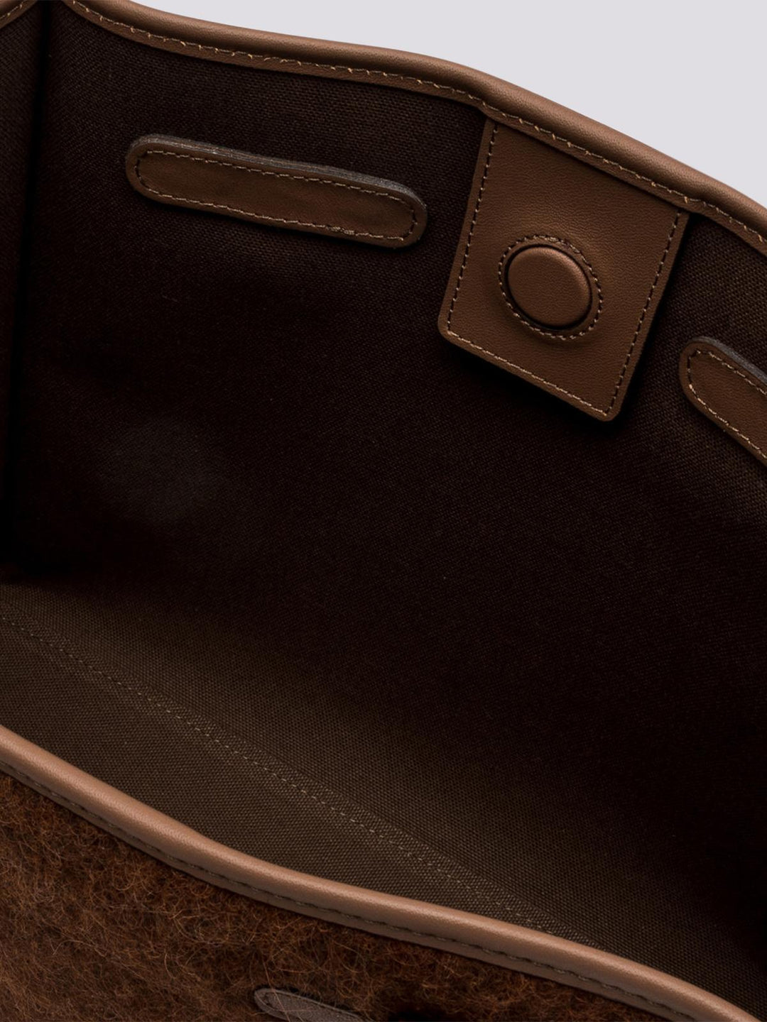 BORSA SHOPPING MARCELLA IN TESSUTO EFFETTO MOHAIR MARRONE