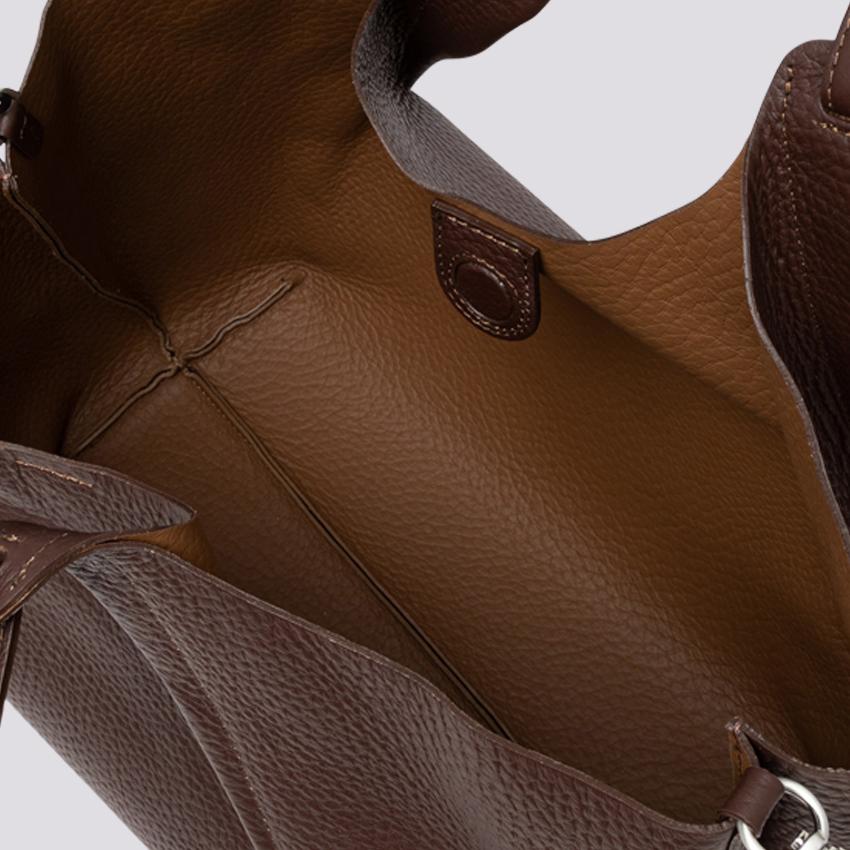 Borsa a spalla Dua in pelle martellata testa moro