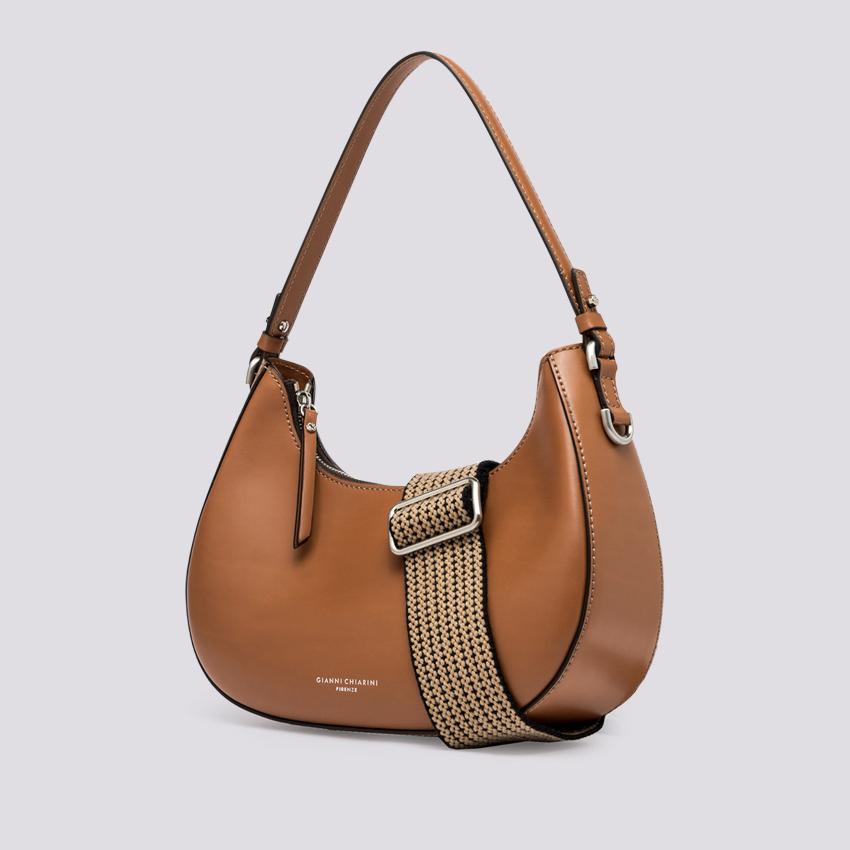 BORSA Bianca in PELLE spazzolata nocciola