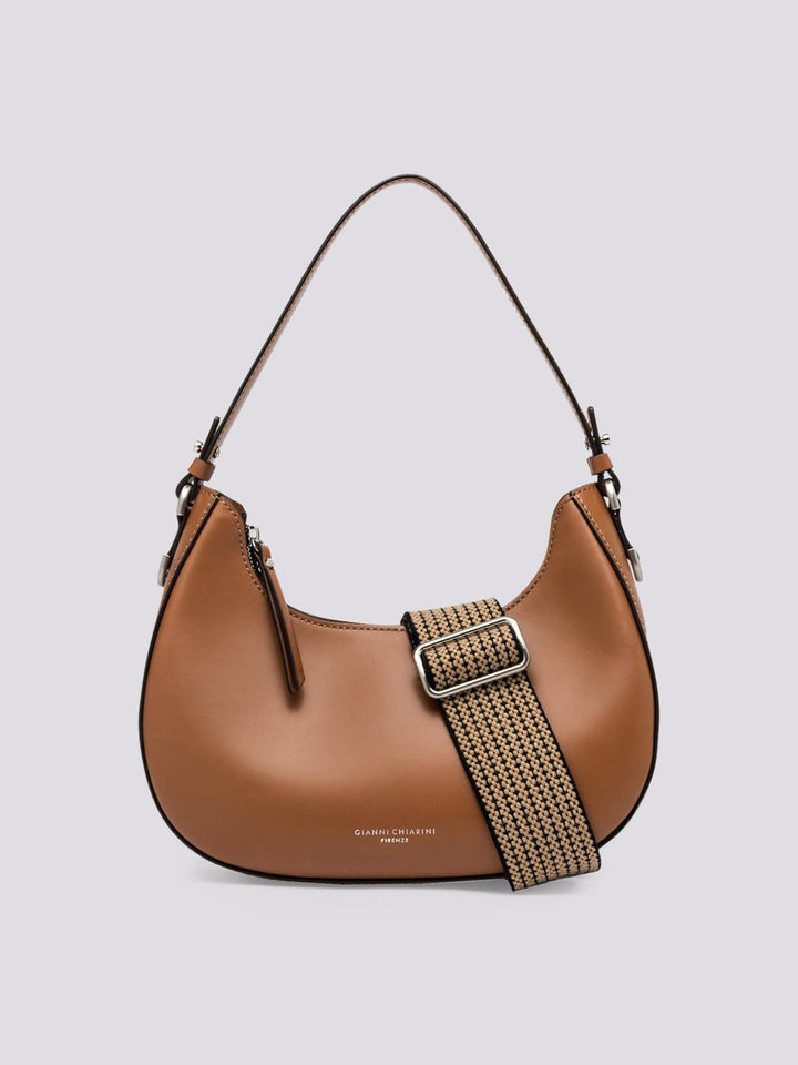 BORSA Bianca in PELLE spazzolata nocciola