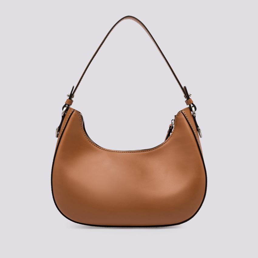 BORSA Bianca in PELLE spazzolata nocciola