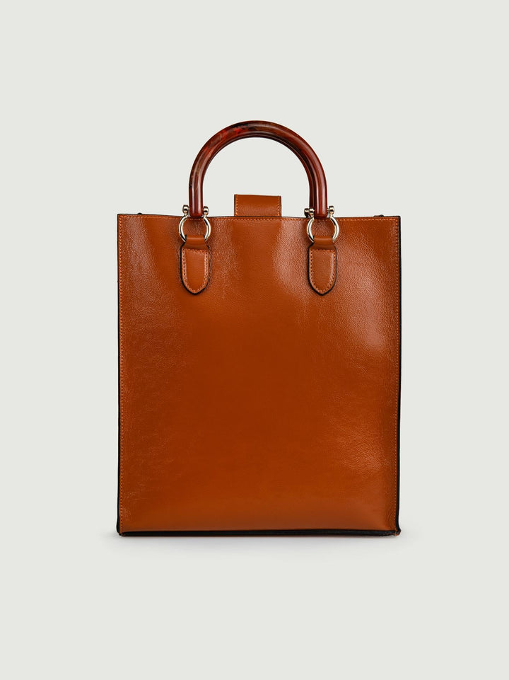 CARTELLA IN PELLE NAPLAK CUOIO CON MANICI IN RESINA "EMPIRE"