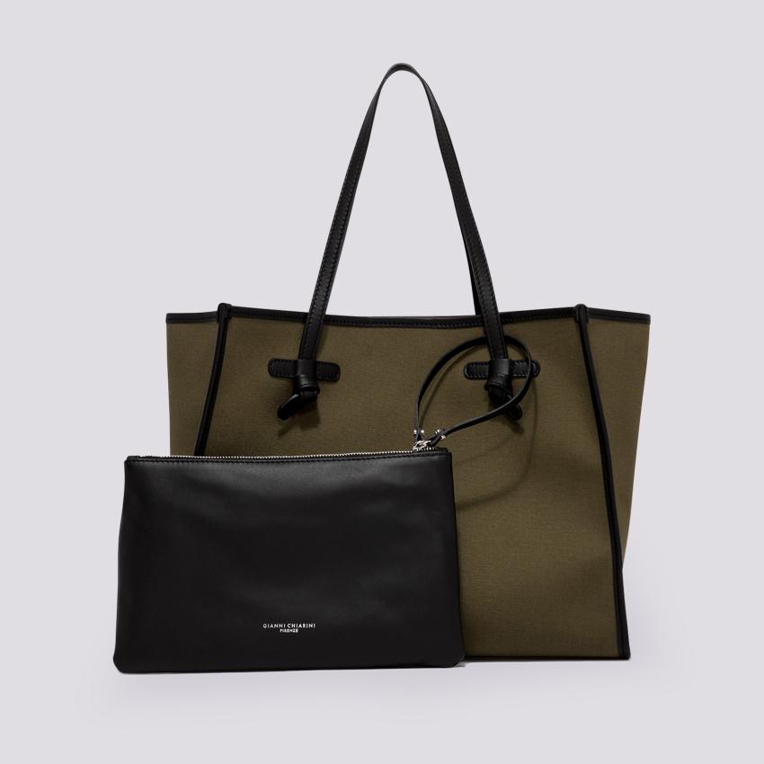 Borsa Shopping Marcella in canvas militare