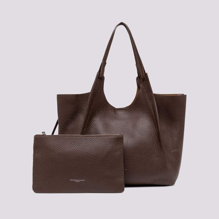 Borsa a spalla Dua in pelle martellata testa moro