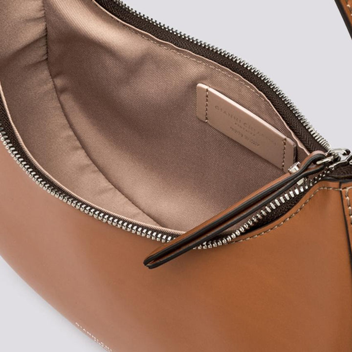 BORSA Bianca in PELLE spazzolata nocciola