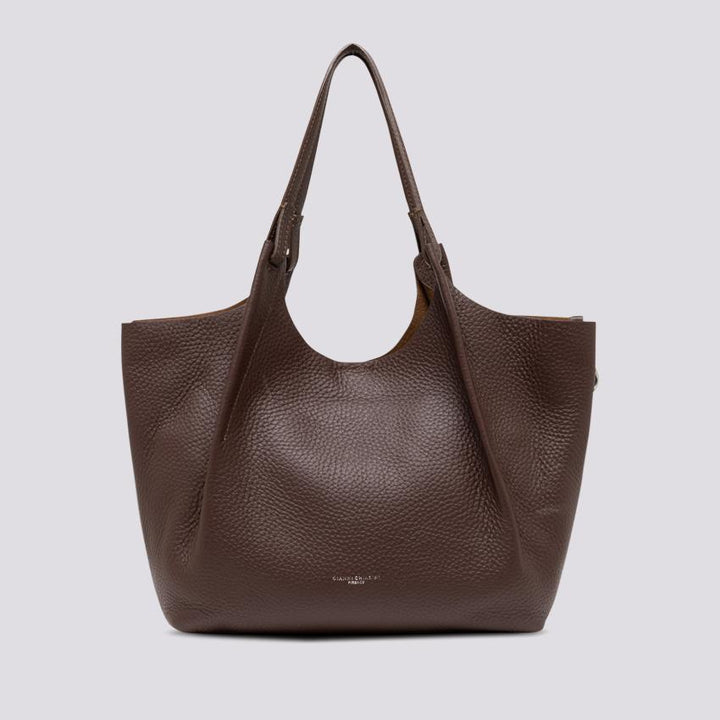 Borsa a spalla Dua in pelle martellata testa moro