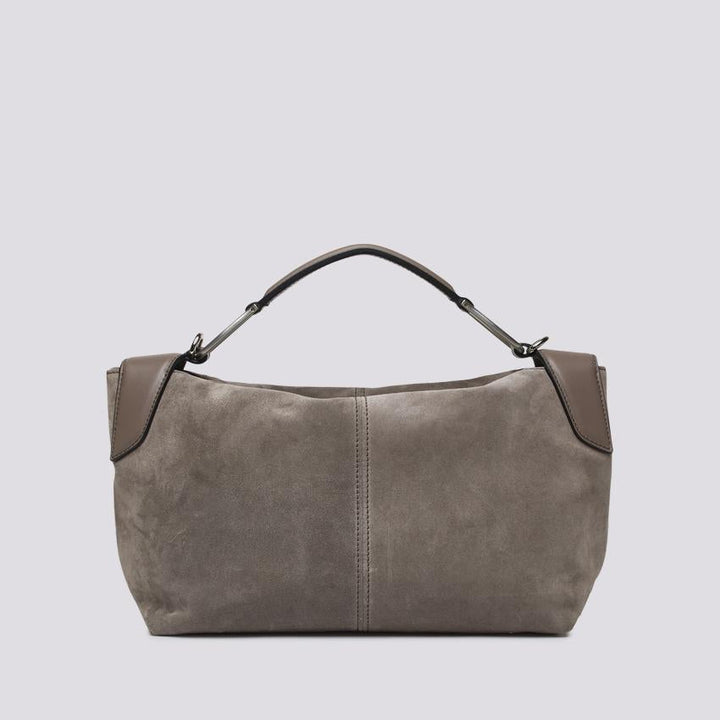 Borsa Alicudi in suede light grey